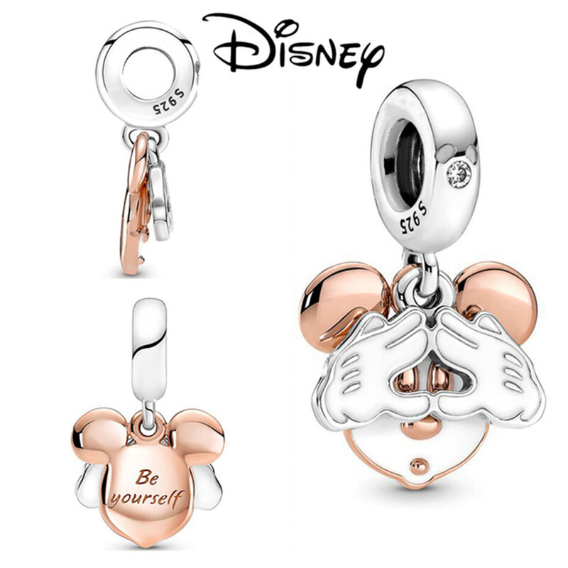 Nowy 925 Sterling Silver Disney Mickey mama Minnie klip Stitch koralik do bransoletki z wisiorkami Fit oryginalny Pandora bransoletki urok DIY kobiety biżuteria