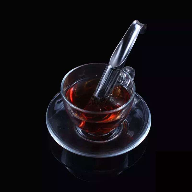 Infusore per tè in acciaio inossidabile Design del tubo bustina di tè riutilizzabile filtro per tè a rete Fine per erbe sfuse Teaware