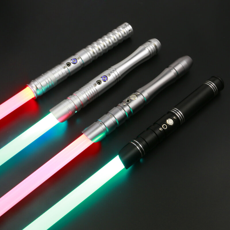 TXQSABER Sales Lightsaber Heavy Dueling RGB Juguetes Laser Saber Combat Blade Metal Handle Jedi Cosplay Toy Kids Christmas Gift