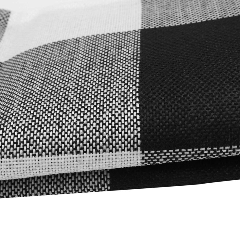 Black White Retro Checkers Plaids Cotton Linen Square Throw Pillow Cover Decorative Cushion Cover Pillowcase, Set Of 4