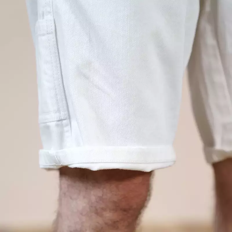 2022 verão novo oversize branco denim shorts homens multi-bolsos shorts casuais 100% algodão jeans roupas tamanhos grandes