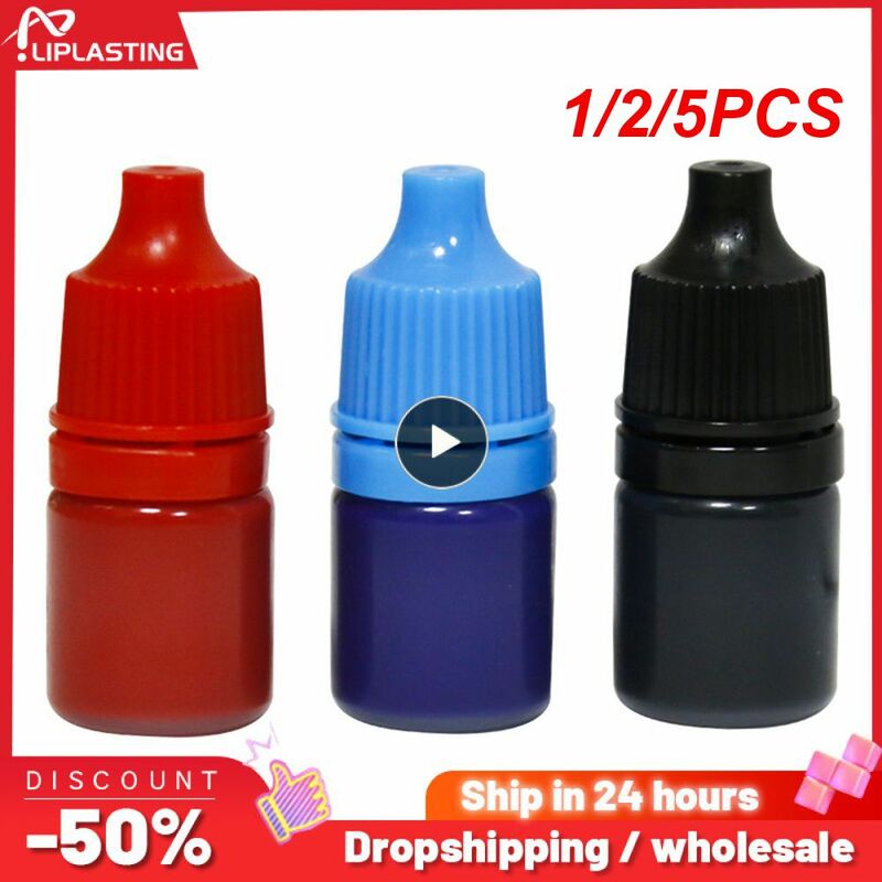 1/2/5PCS 10ml Flash Refill Fast Drying Stamping Ink Inking Self-Inking For Photosensitive Stamp Oil Black Blue