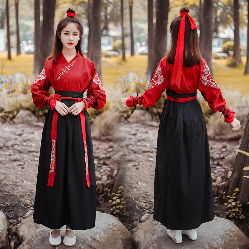 Tang Dynasty Ancient Costumes Hanfu Dress Chinese Folk Dance Swordsman Clothing Traditional Fairy Chinese Uniform Cosplay