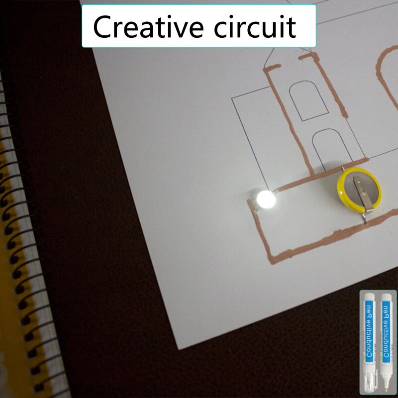 Conductive ปากกาเจล Super การนำไฟฟ้าสำหรับฟิสิกส์การทดลอง DIY วงจรโครงการสีบรอนซ์เงินสี