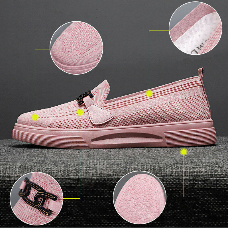 Women Loafers Breathable Mesh Sneakers Summer Fashion Comfortable Flats Slip on Women's Vulcanized Shoes Casual Sneaker