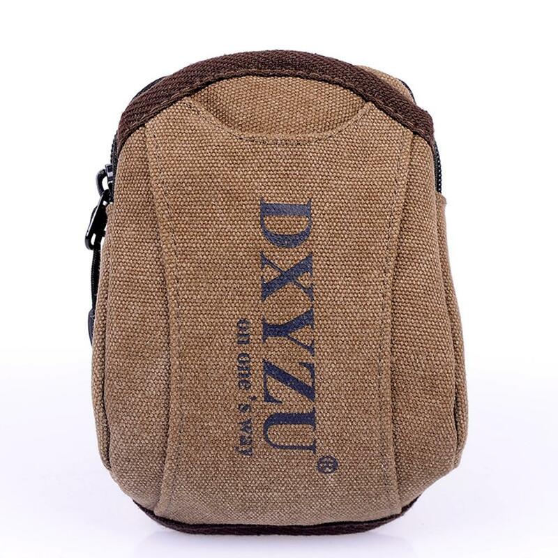 الرجال حقيبة الخصر عادية المحمولة متعددة الوظائف قماش بتصميم قديم سستة جيب حقيبة الخصر الصغيرة للخارجية الصيد التنزه شنطة جري