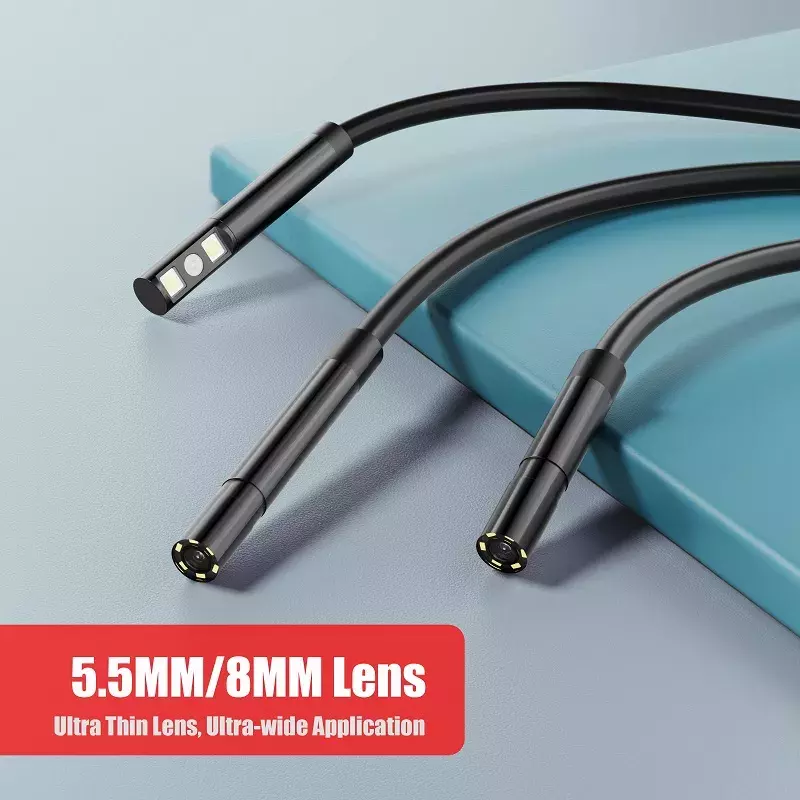 2.4'' IPS Screen Industrial Endoscope Camera HD1080P 50 Meter Pipe Sewer Inspection Borescope IP68 Waterproof LED 2600mA