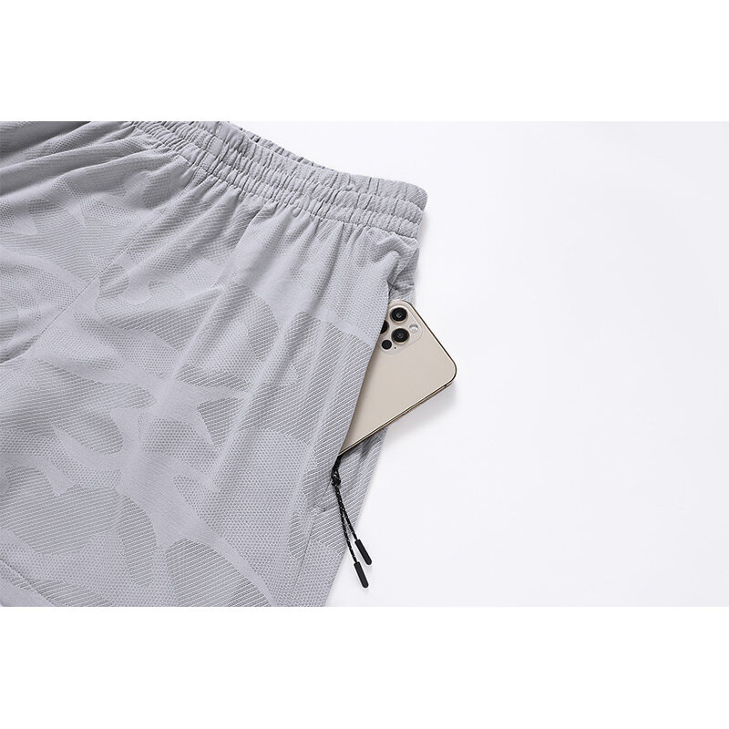 Камуфляжные шорты для бега мужские дышащие тренировочные шорты из вискозы быстросохнущие из двух частей для фитнеса