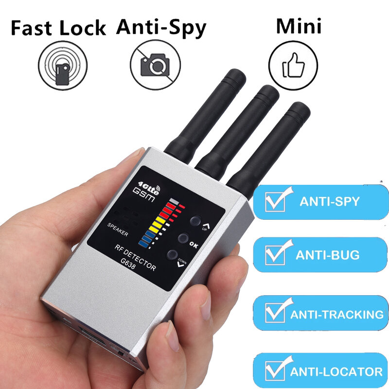 Anti-Spy RF Bug Detector Wifi ซ่อนกล้อง Finder ฟัง Sweeper โทรศัพท์มือถือไร้สายฟังอุปกรณ์ Spy GPS Tracker ตรวจจับ