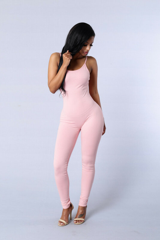 Long Jumpsuit for Women 2020 Summer Round Neck Sleeveless Jumpsuits Sexy Backless Sportswear Slim Solid Color bodycon Jumpsuits