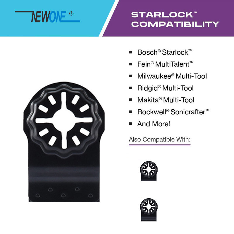NEWONE Starlock ใบมีด S6/S9/S14/S18/S66/S100 Oscillating Tool ใบเลื่อยสำหรับตัดไม้พลาสติกภาษาโปลิชคำกระเบื้องเซรามิคลบสกปรก