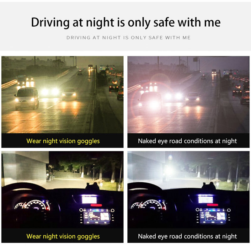 NEW Anti-Glare Night Vision Car Driver Goggles Men Night Driving Glasses Enhanced Light Goggle Sunglasses UV400 Sport Accessries