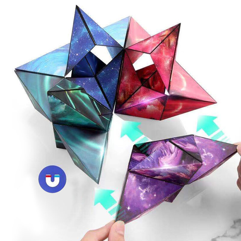 Boîte de changement de forme magique 3D anti-souligné pour enfants, jouets Fidget, puzzle d'aimants Danse etés, cadeaux d'anniversaire et de Noël pour garçons et filles