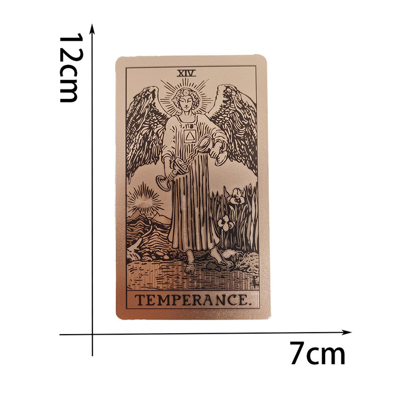 Tarot Card Set Rose Gold Table Game 12*7cm Paper Guide  Divination Forecast Waterproof and Wearable High-end 80pcs Astrology