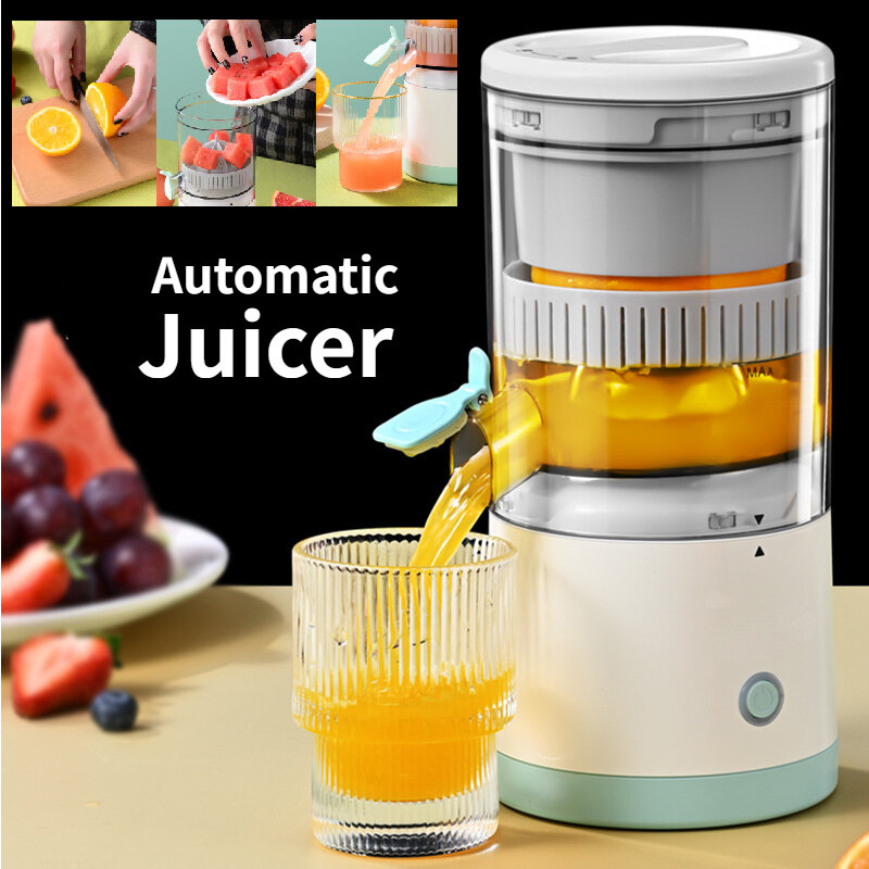 Exprimidor inalámbrico lento, máquina eléctrica automática de zumo de frutas, con carga USB, mezclador portátil, licuadora a presión