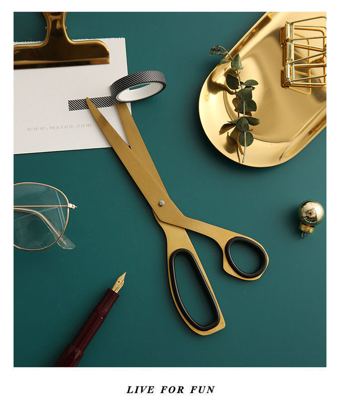 Simplicidade tesoura assimétrica de bronze, tesouras de corte de papel de escritório, artigos de papelaria scissor para scrapbooking, ferramentas de cortador de artesanato