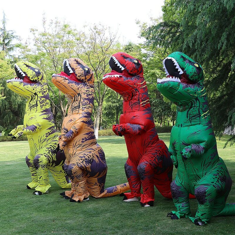 Costume Gonflable de Dinosaure pour Enfant et Adulte, Déguisement de Fête d'Halloween, Mascotte, Tenue d'Animaux de Dessin Animé Dino, T-REX