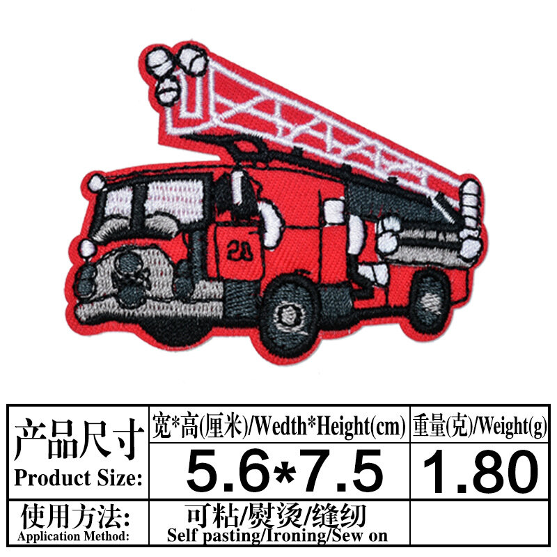 6Pcs Cartoon Car Truck Series for on iron Patch abbigliamento giacche cucire su stiratura ricamo Patch T Shirt Appliques Sticker