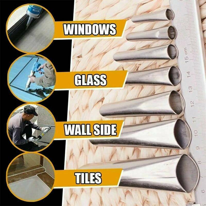14 pçs de aço inoxidável calafetagem bico aplicador calafetagem finalizador cola selante silicone acabamento ferramenta cozinha pia do banheiro comum