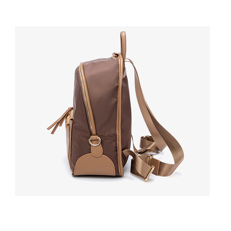 Модный женский рюкзак из ткани Оксфорд, повседневная дамская сумочка, кофейного/черного цвета, Женский дорожный уличный мешок на молнии
