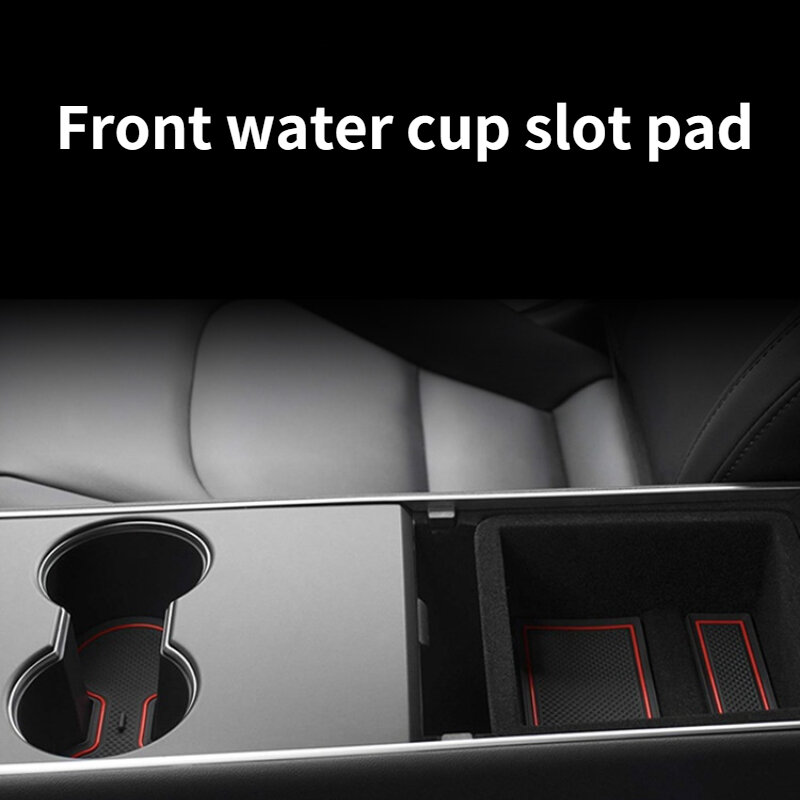 Suitable for Tesla Tesla Model 3 Door Slot Pad Water Cup Limit Pad Seven-piece Set of Silicone Central Control Non-slip