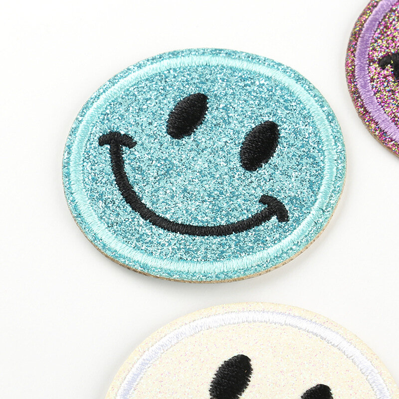 13Pcs Cartoon Shining Smiling face Iron on Embroidered Patches For on Clothes Hat Jeans skirt Sticker Sew DIY Patch Applique
