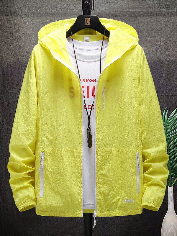 Giacche Casual da uomo/donna a prova di UV ultraleggere estive giacche Casual con cappuccio giacca a vento Plus Size 6XL 7XL 8XL
