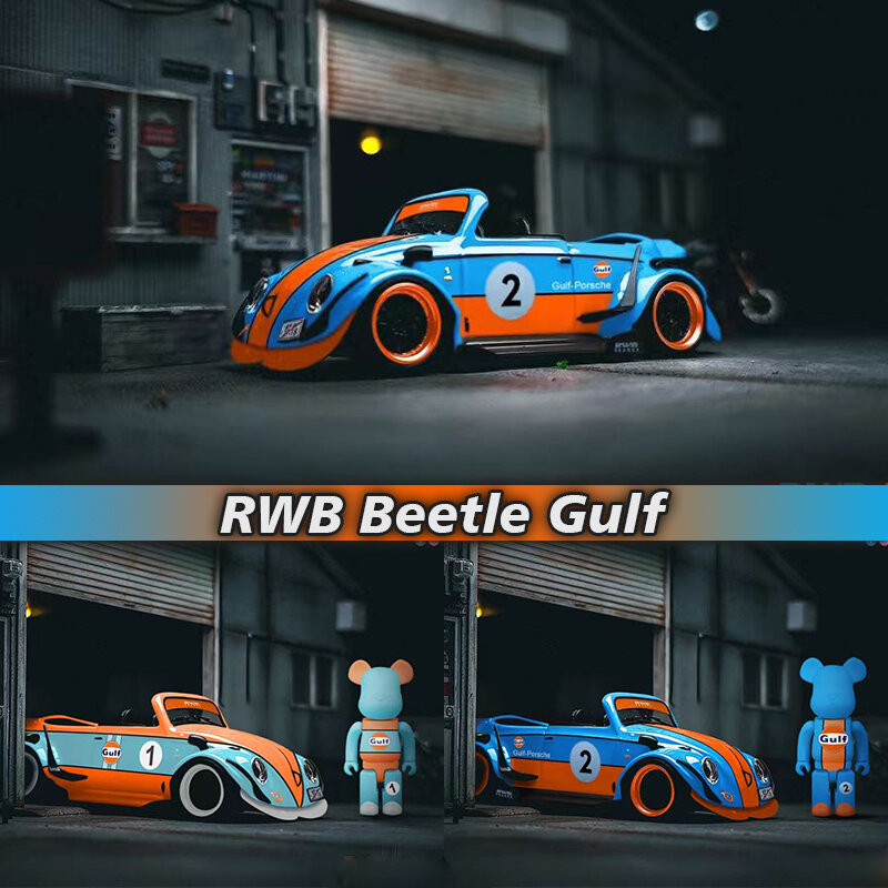 Presale HKM 1:64 RWB Gulf TYPE 1 Two Colors Alloy Diorama Car Model Collection Miniature Carros Toys No Stock