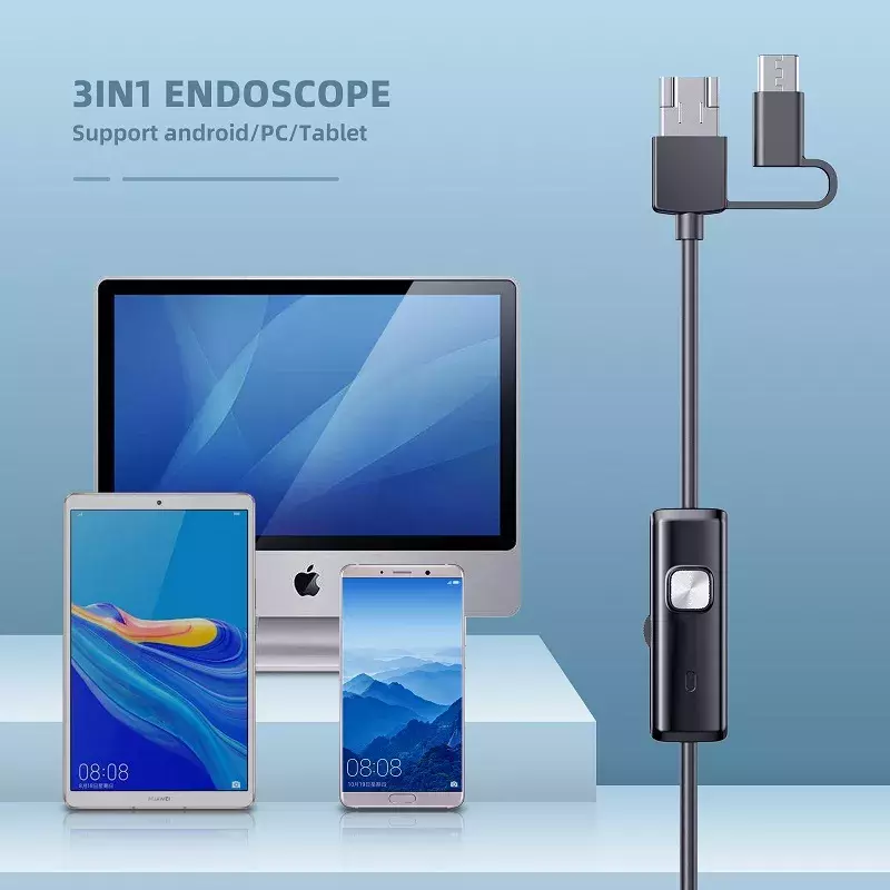 กล้อง Endoscope Android Single & Dual เลนส์ Micro USB Type-C 3in1การตรวจสอบ Borescope กันน้ำสายแข็งสำหรับ Android PC A