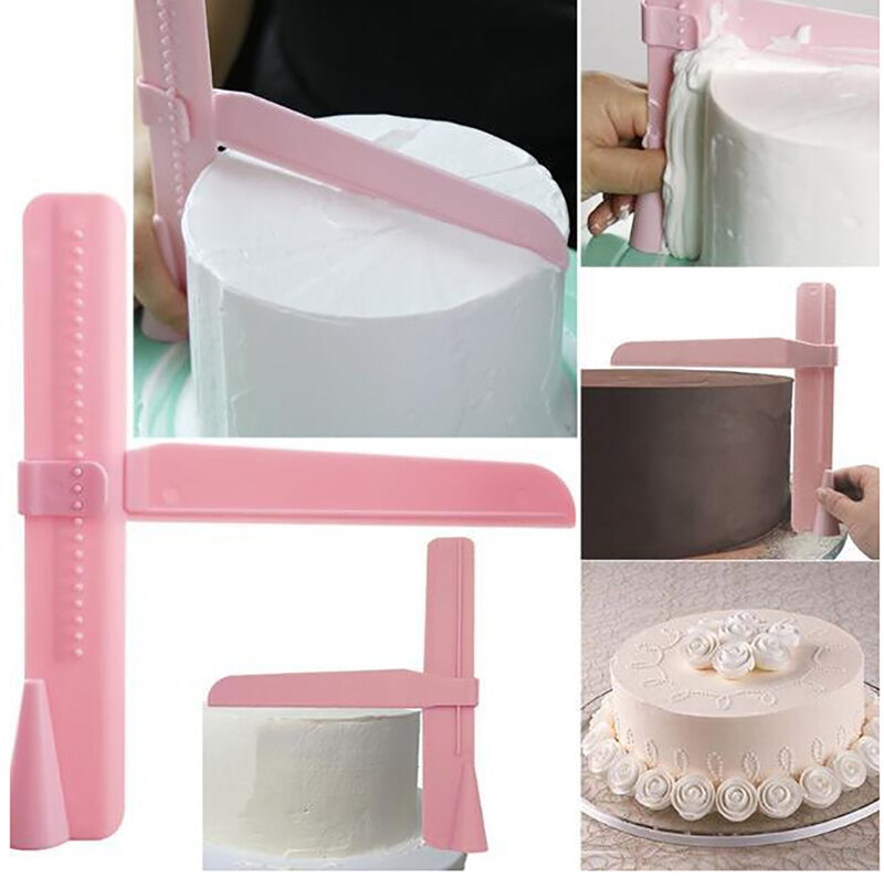 Nowe regulowane ciasto skrobak szpatułki do masy cukrowej ciasto krawędź gładsza dekorowanie kremem DIY pieczenia zastawa stołowa akcesoria kuchenne