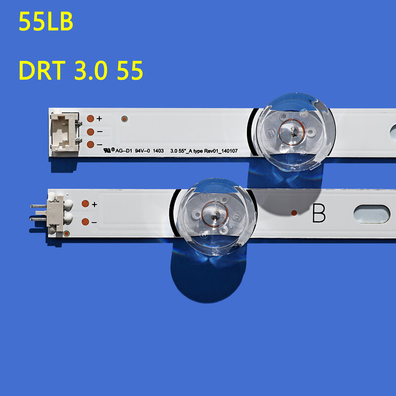 Matriz de retroiluminação LED, Nova luz completa, LIG 55LF652V 55LB650V LC550DUH FG 55LF5610 55LF580V 55LF5800 55LB630V 55LB6300, 10PCs