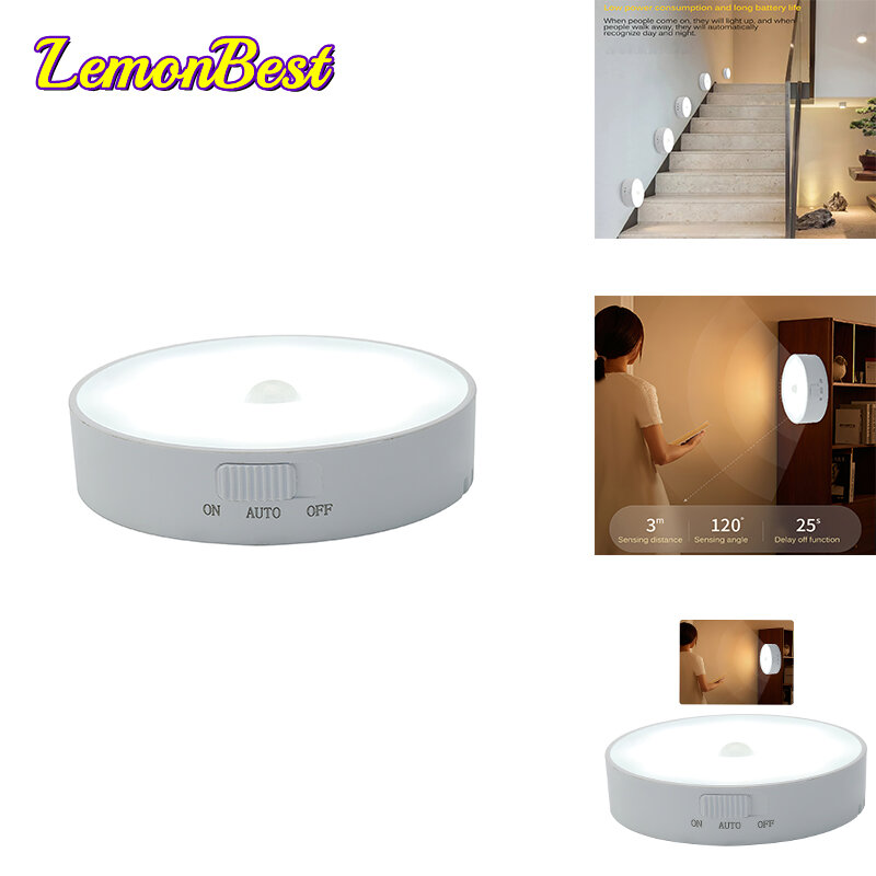 Magnetic Motion Sensor Smart Night Light Battery Powered LED Night Lamp for Bedroom Wardrobe Bedside Kitchen Hallway