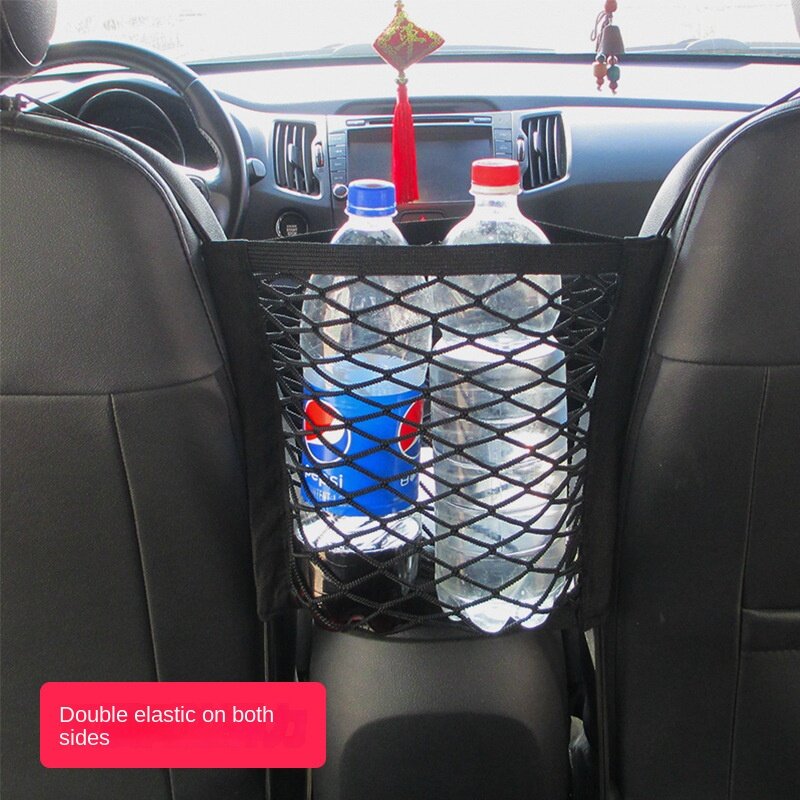Bolsa de red elástica para almacenamiento de asiento de coche, suministros interiores