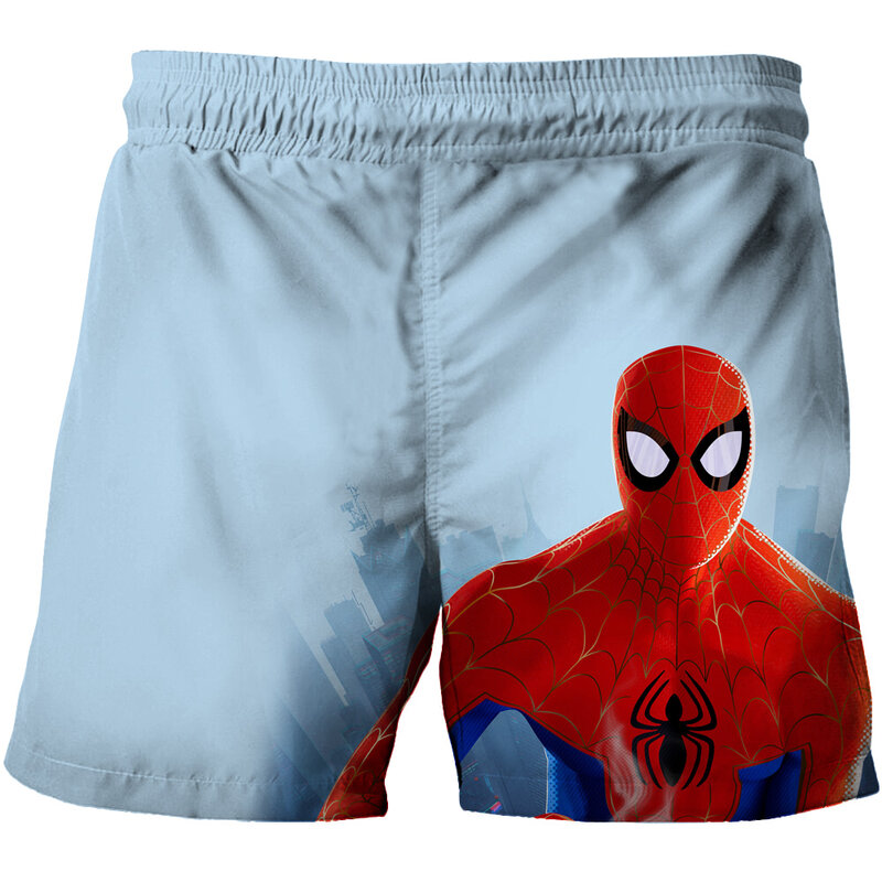 Marvel crianças calças casuais hulk impressão 3d shorts meninos dos desenhos animados spiderman praia shorts de natação das crianças verão beachwear