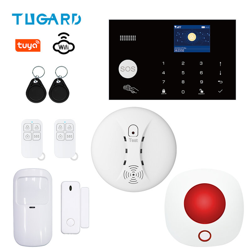 TUGARD-sistema de alarma de seguridad G30 Tuya, Kit antirrobo para el hogar con Control remoto por aplicación para iOS y Android, 433MHz, WIFI, GSM
