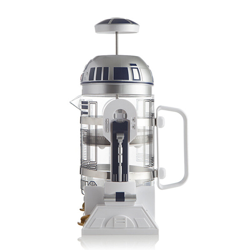 Estrela espaço robô mini casa mão-feito máquina de café pote de café e caneca de guerra pote de isolamento mocha imprensa pote e copo