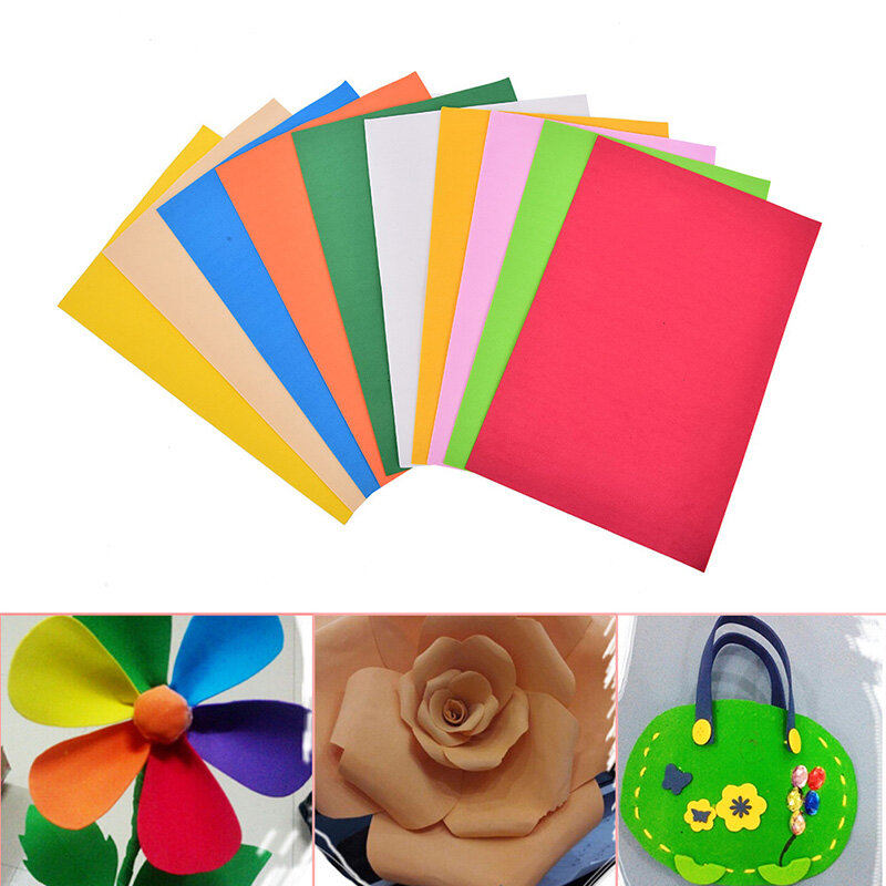Papel de espuma de esponja Multicolor para Scrapbooking, adhesivo hecho a mano para niños, suministros de papelería para estudiantes, 10 unids/paquete