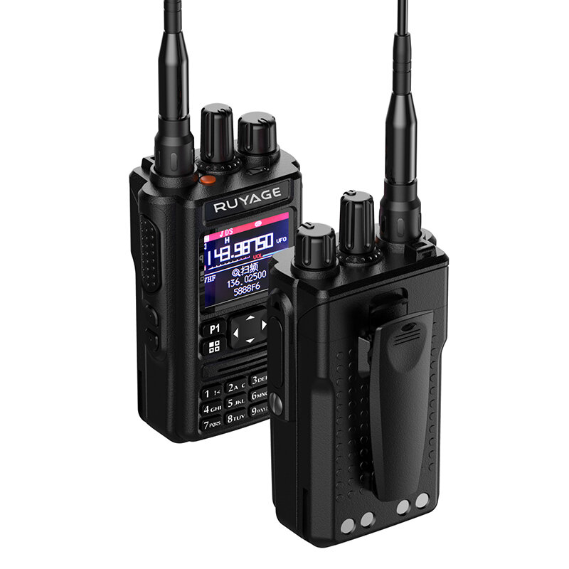 Ruyage uv9d gps 6 bandas amador presunto rádio em dois sentidos 256ch banda de ar walkie talkie vox dtmf sos lcd cor polícia scanner aviação