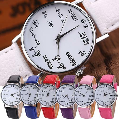 Moda masculina relógio de matemática fórmula equação dial couro falso feminino relógio de pulso de quartzo novo unissex reloj mujer