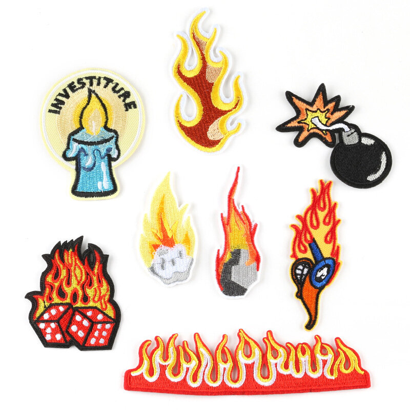 Parche bordado de llama de dibujos animados para planchar, pegatinas para ropa Punk, pegatina de chaqueta, Parche de motorista, decoración de insignia
