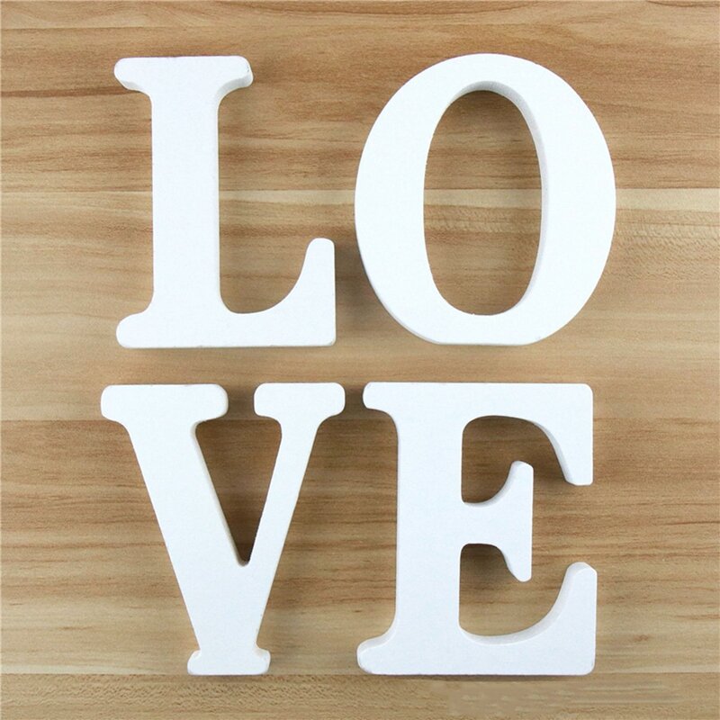 28-Piece 3D A-Z Wood Alphabet For Table Top Decor Standing, For Weddings, Birthdays, And Party Decor (3.9 Inch)