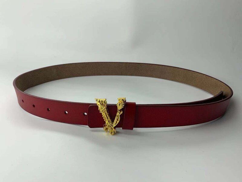 Hebilla con letras en V para mujer, cinturón de cuero con hebilla dorada de 3cm de ancho, a la moda, 2022
