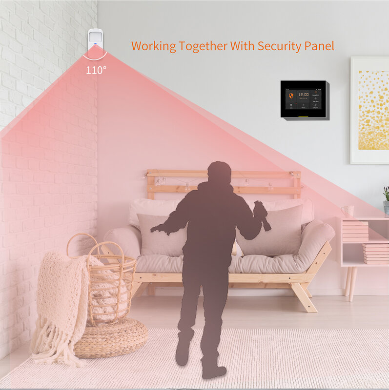 Ostaniot pr110 detectores infravermelhos inteligentes anti-roubo do assaltante multifuncional sensor de movimento humano para o sistema de alarme de segurança em casa