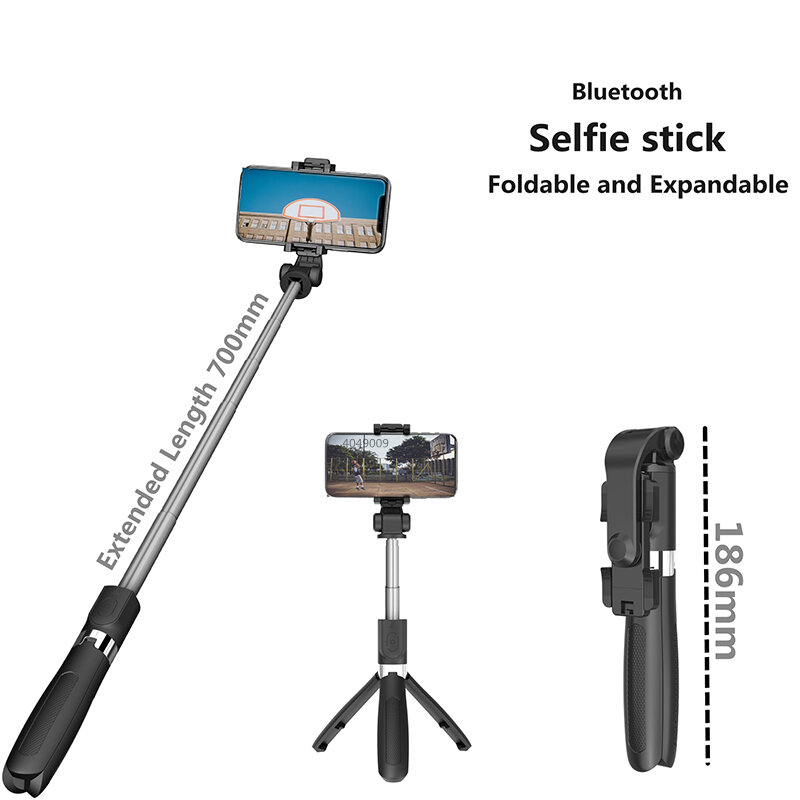 COOL DIER 2022 nuovo treppiede pieghevole regolabile senza fili Bluetooth Selfie Stick + otturatore remoto + luce di riempimento Selfie Stck
