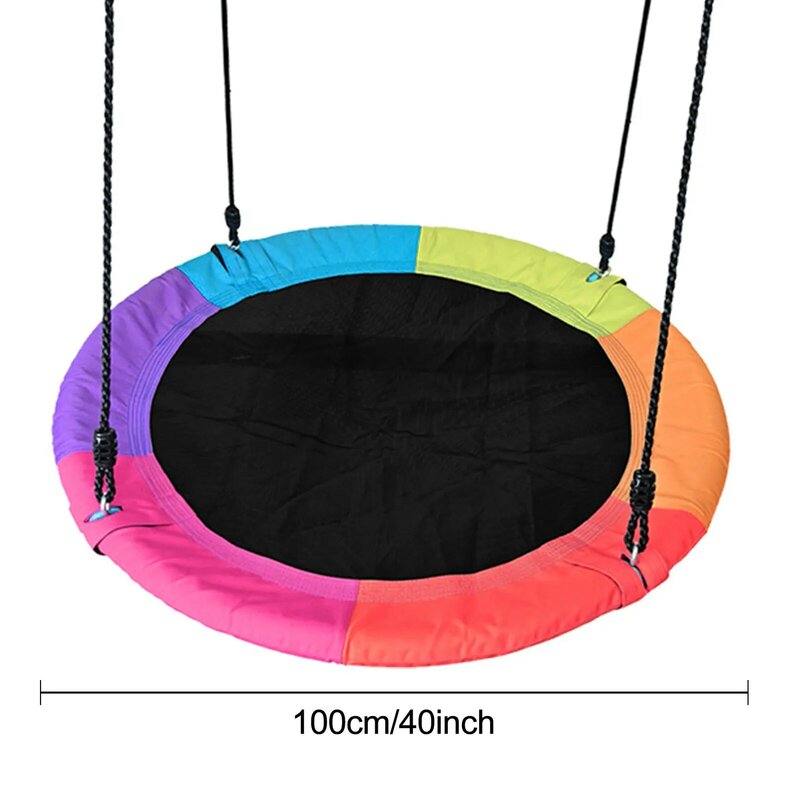 40 Inch Tree Swing Safe And Sturdy Swing With Adjustable Ropes For Children Safe And Durable Swing Seat Round Swing Play & Swing