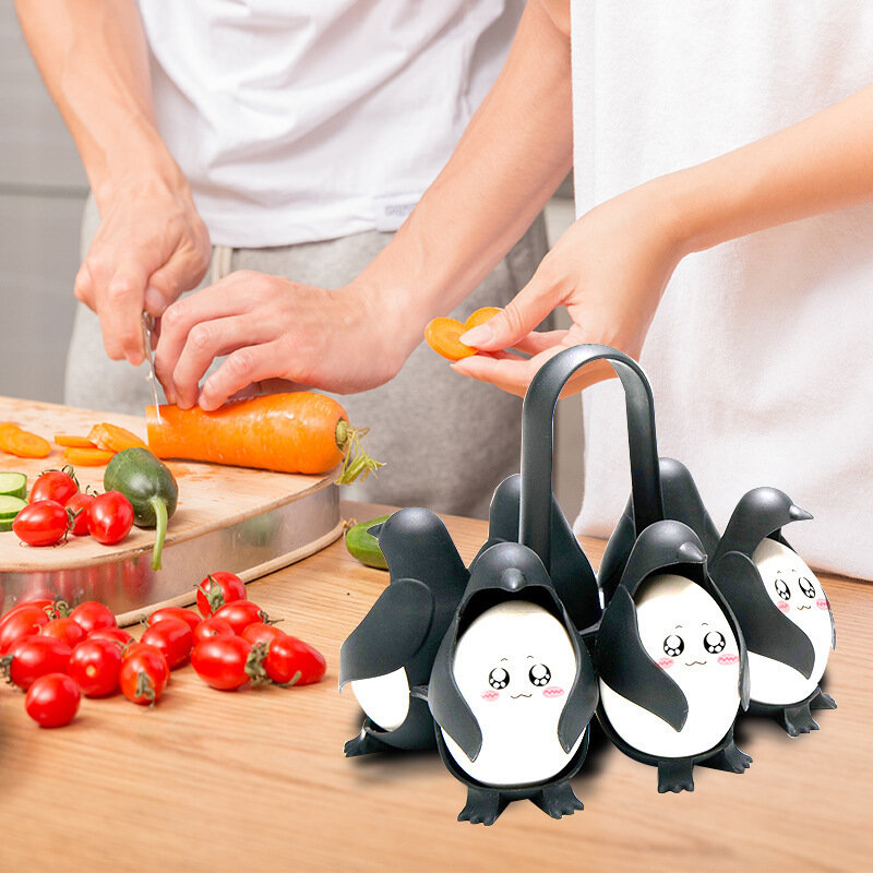Pinguino portauovo utensili da cucina accessori da cucina PP portauovo tazza caldaia uovo bracconiere strumenti per la colazione