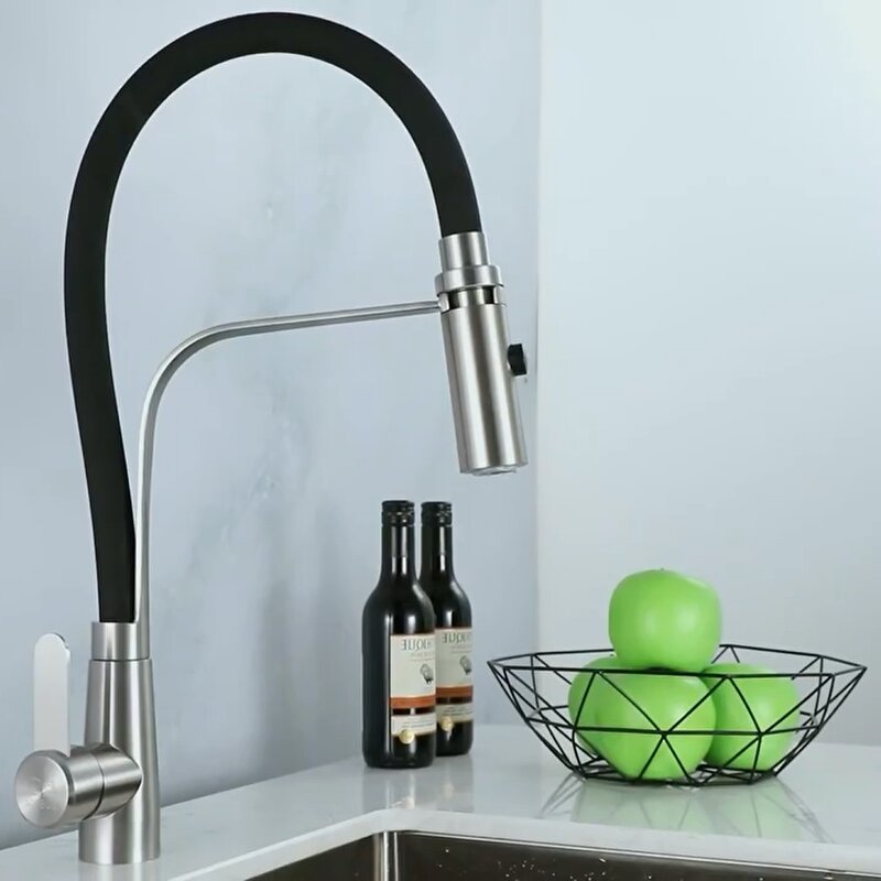 Swivel Kitchen Sink Faucet Mixer Splash Proof Pull Down Basin Water Tap Spout Hot Cold Plumbing Tapware For Kitchen Accessories