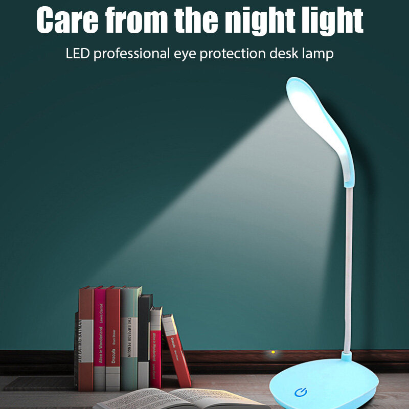 LED 3 단 디밍 독서 램프, USB 충전 플러그인 화이트 웜 눈 보호 학생 테이블 조명, 공부 야간 조명