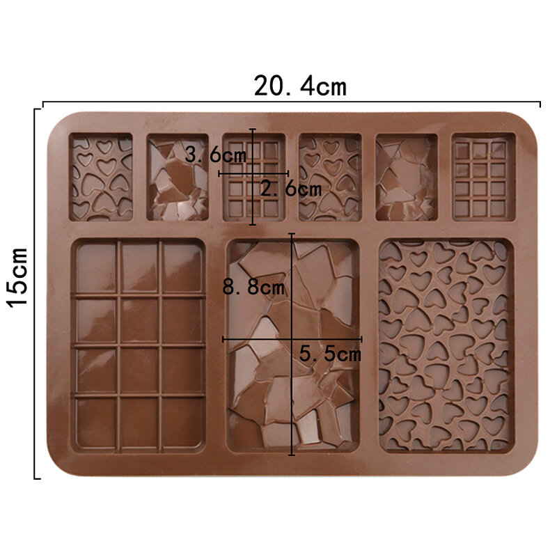 Stampo per cioccolato in Silicone 9 cavità Jelly Block Bar stampo epossidico torta fondente che decora vassoio per il ghiaccio strumento per caramelle gadget da cucina