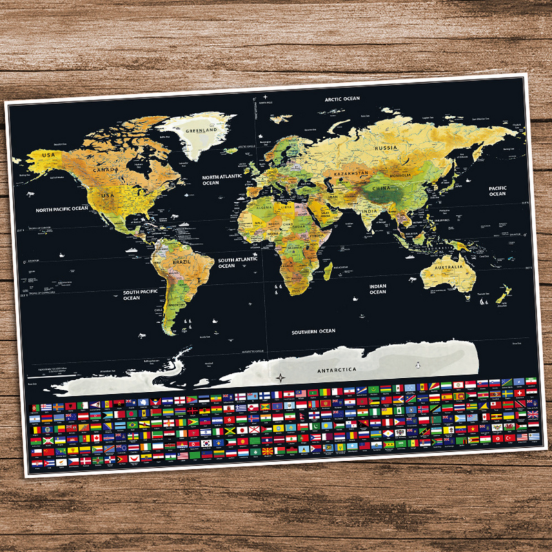Mapa internacional Viagem Scratchable Mapa 58X82 CM Bônus Adicionado viajante Aventura mapas Fácil de arranhar Melhor Presente Personalizado